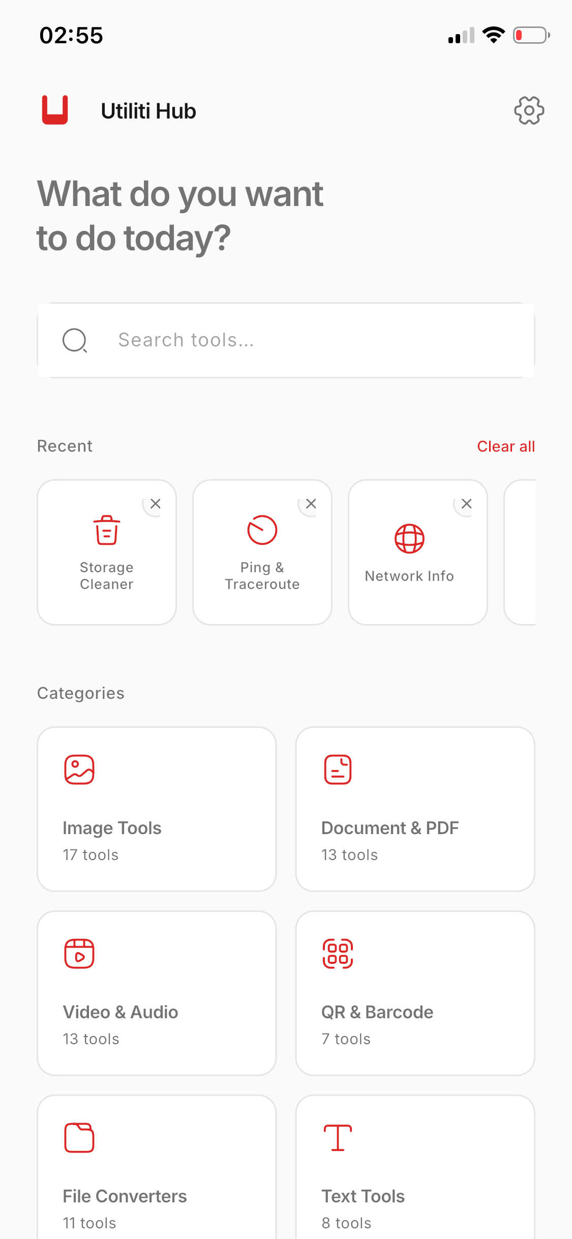Utiliti Hub dashboard